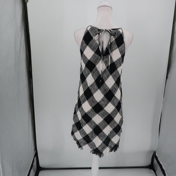 Anthropologie Cloth & Stone Black White Buffalo Plaid Style Dress Size XS NWT
